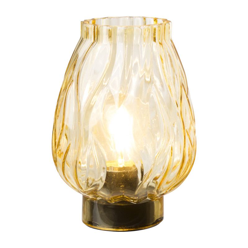 Tafellamp bloemknop - bruin - ø12x16.5 cm