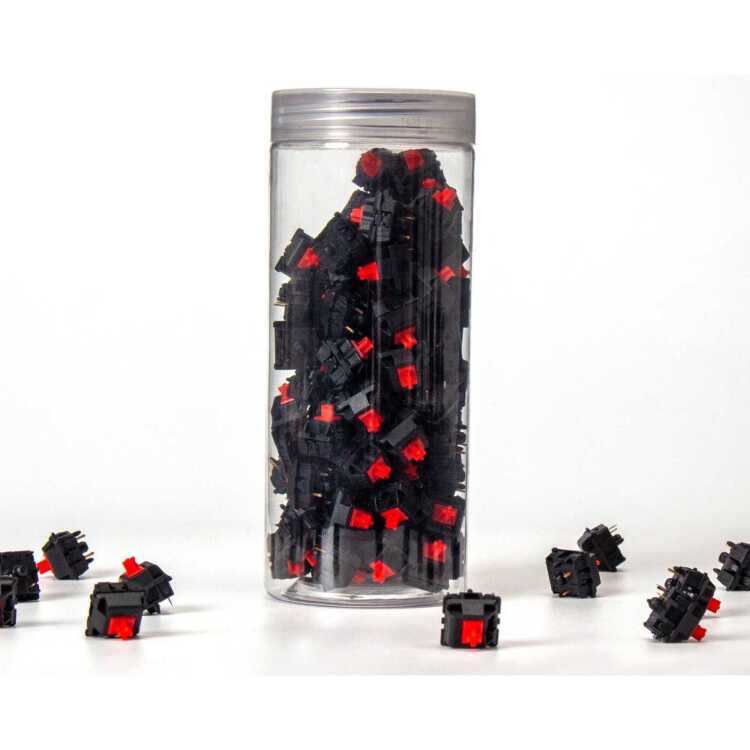 Keychron Gateron KS-3X Full Black Red keyboard switches 110 stuks