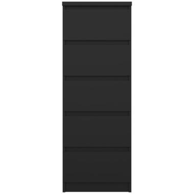 Ladekast Naia - 5 lades - mat zwart - 111,3x40,2x50 cm - Leen Bakker