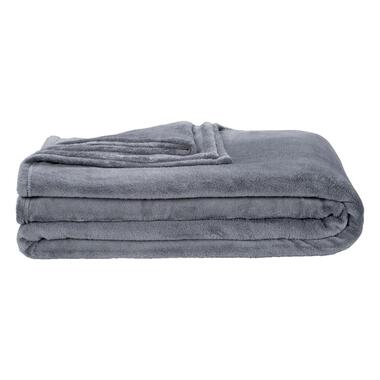 Plaid Niek XXL - grijs - 240x220 cm - Leen Bakker