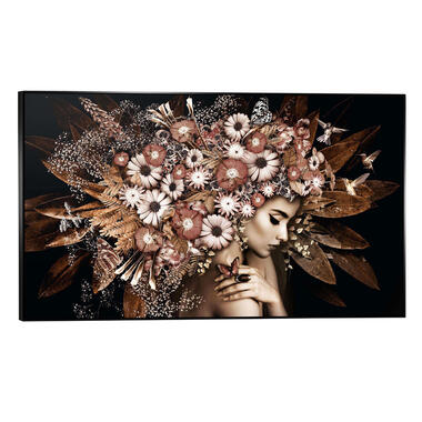 Schilderij Bloem - terra - 70x118 cm - Leen Bakker