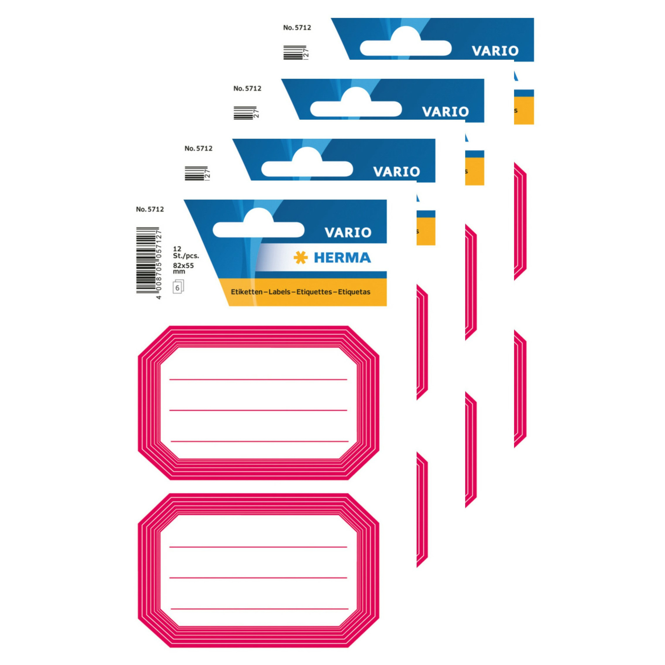 Keuken/voorraadkast etiketten/stickers - 48x - roze/wit -