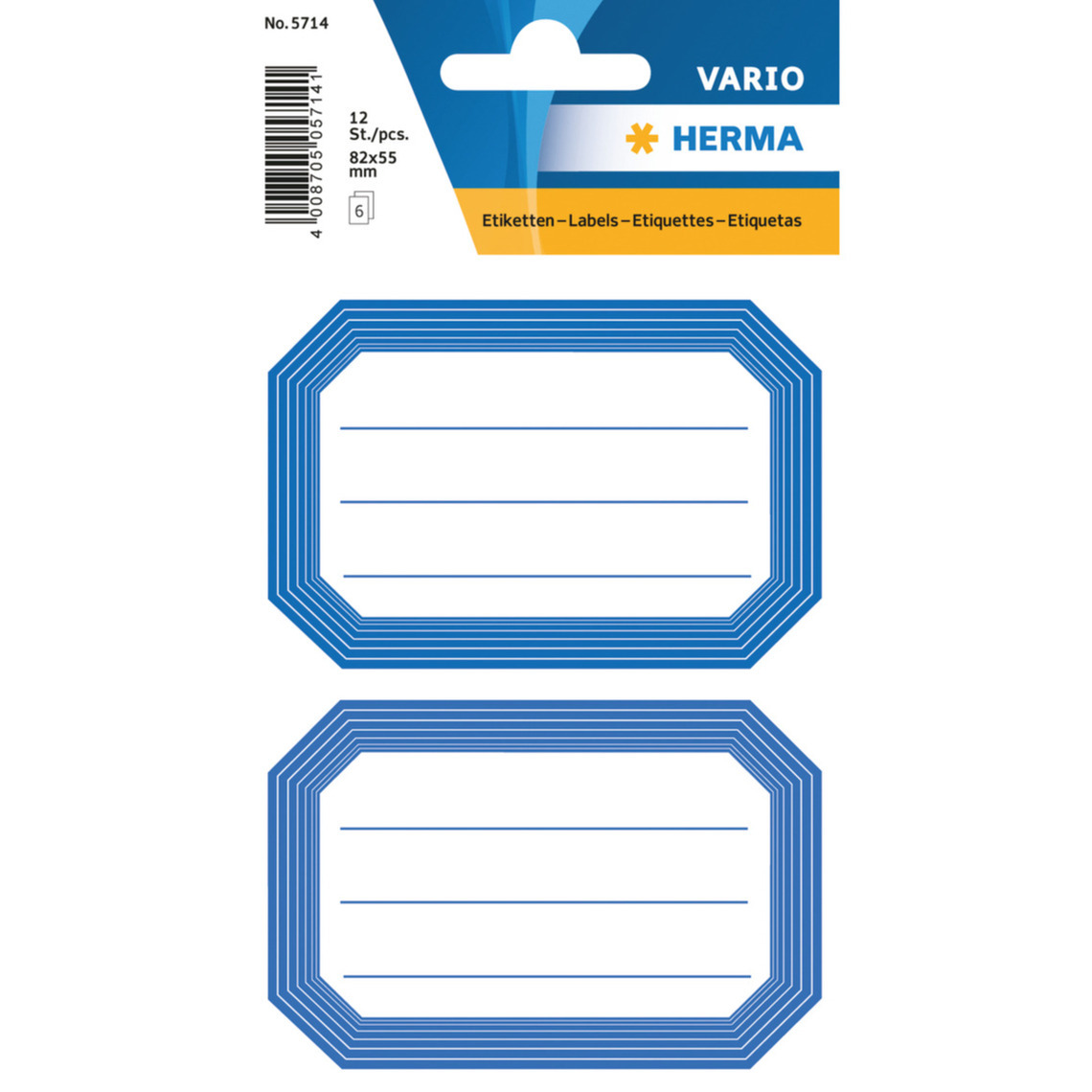 Keuken/voorraadkast etiketten/stickers - 12x - blauw/wit -
