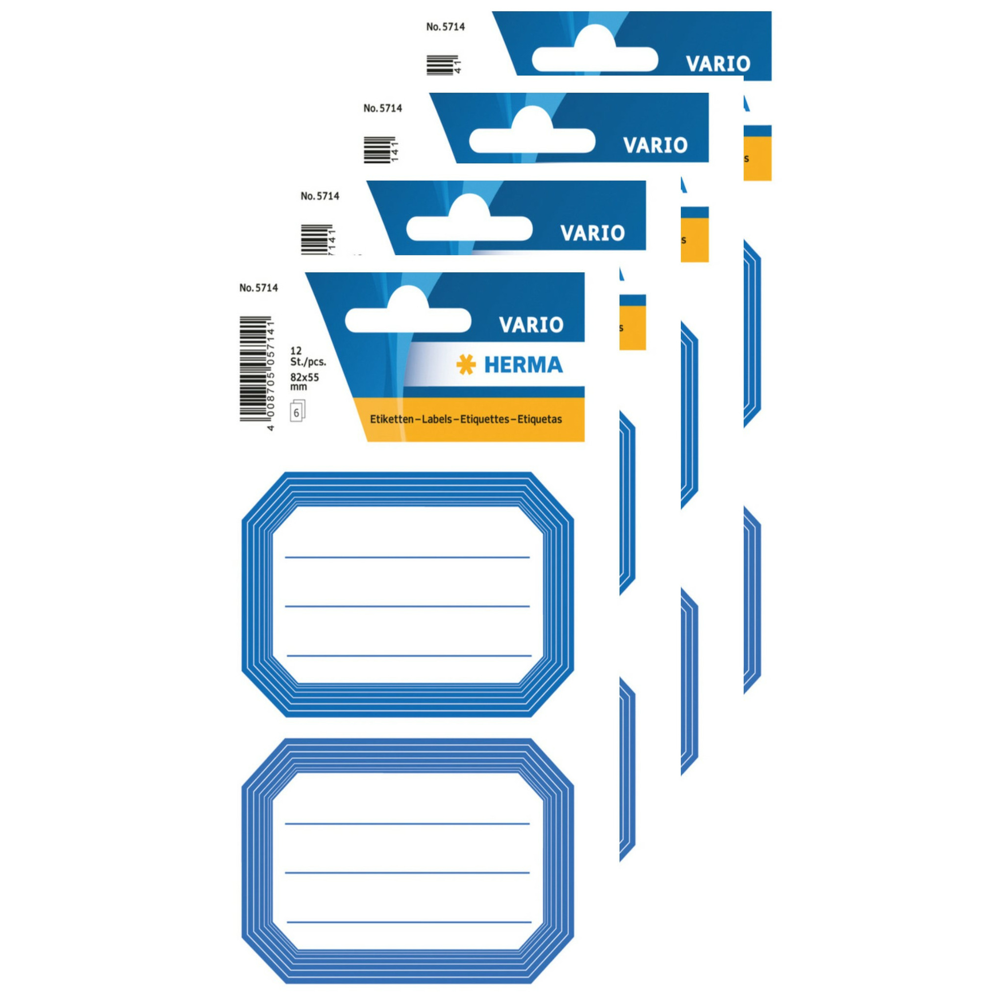 Keuken/voorraadkast etiketten/stickers - 60x - blauw/wit -