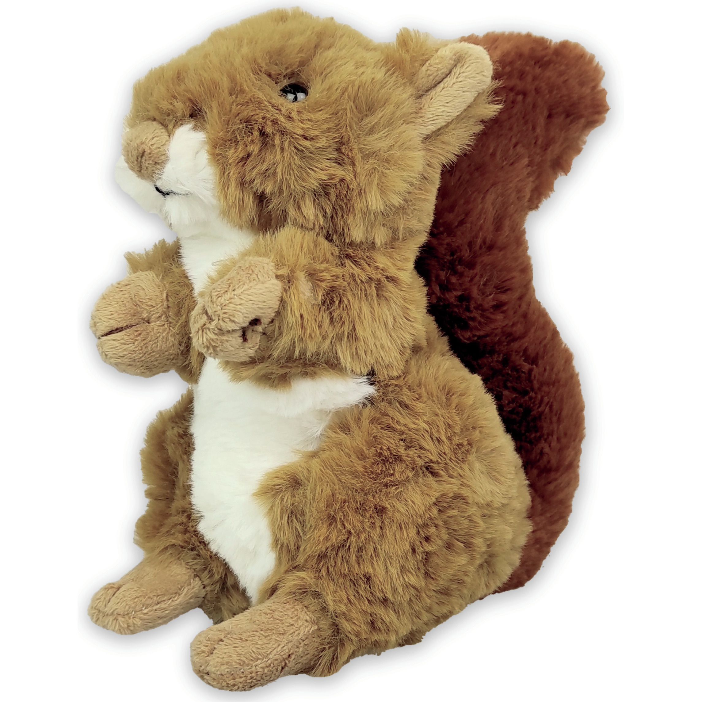 Inware pluche eekhoorn knuffeldier - rood/bruin - zittend - 17 cm -