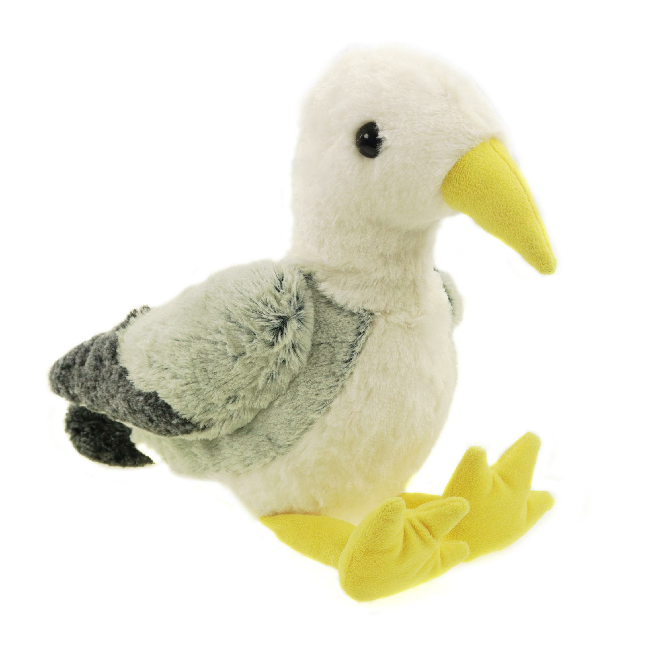Creation pluche zeemeeuw knuffeldier - grijs/wit - met geluid - 40 cm -
