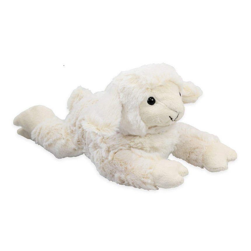 Inware pluche lammetje/schaap knuffeldier - wit - liggend - 28 cm -