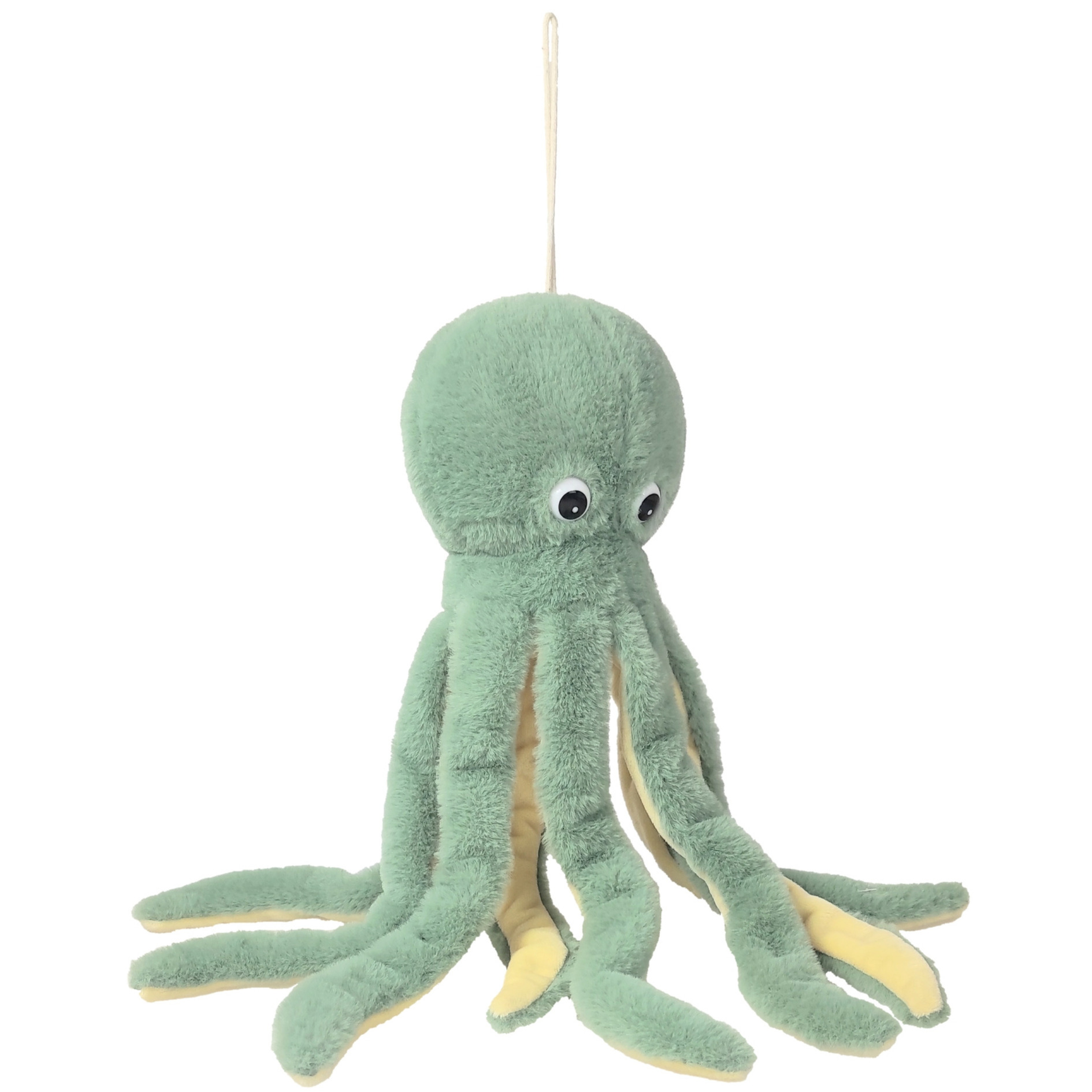 Inware pluche inktvis/octopus knuffeldier - groen - zwemmend - 36 cm -