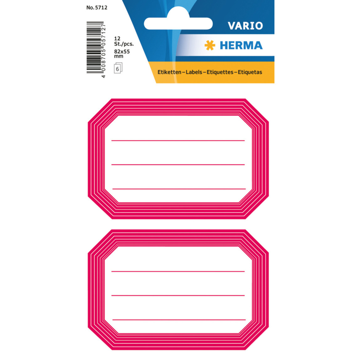 Keuken/voorraadkast etiketten/stickers - 12x - roze/wit -