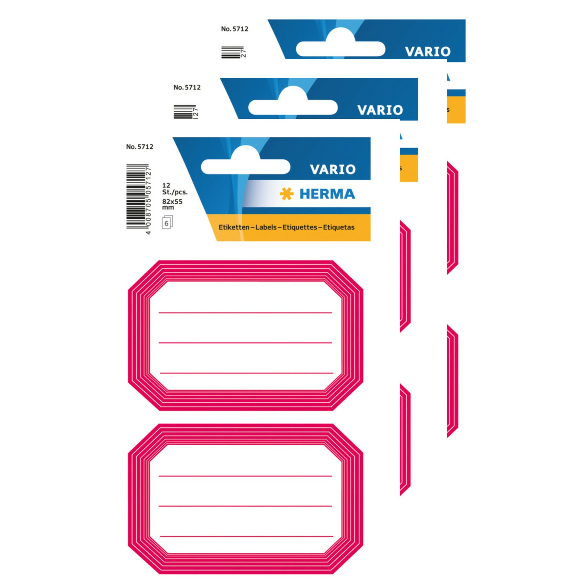 Keuken/voorraadkast etiketten/stickers - 36x - roze/wit -