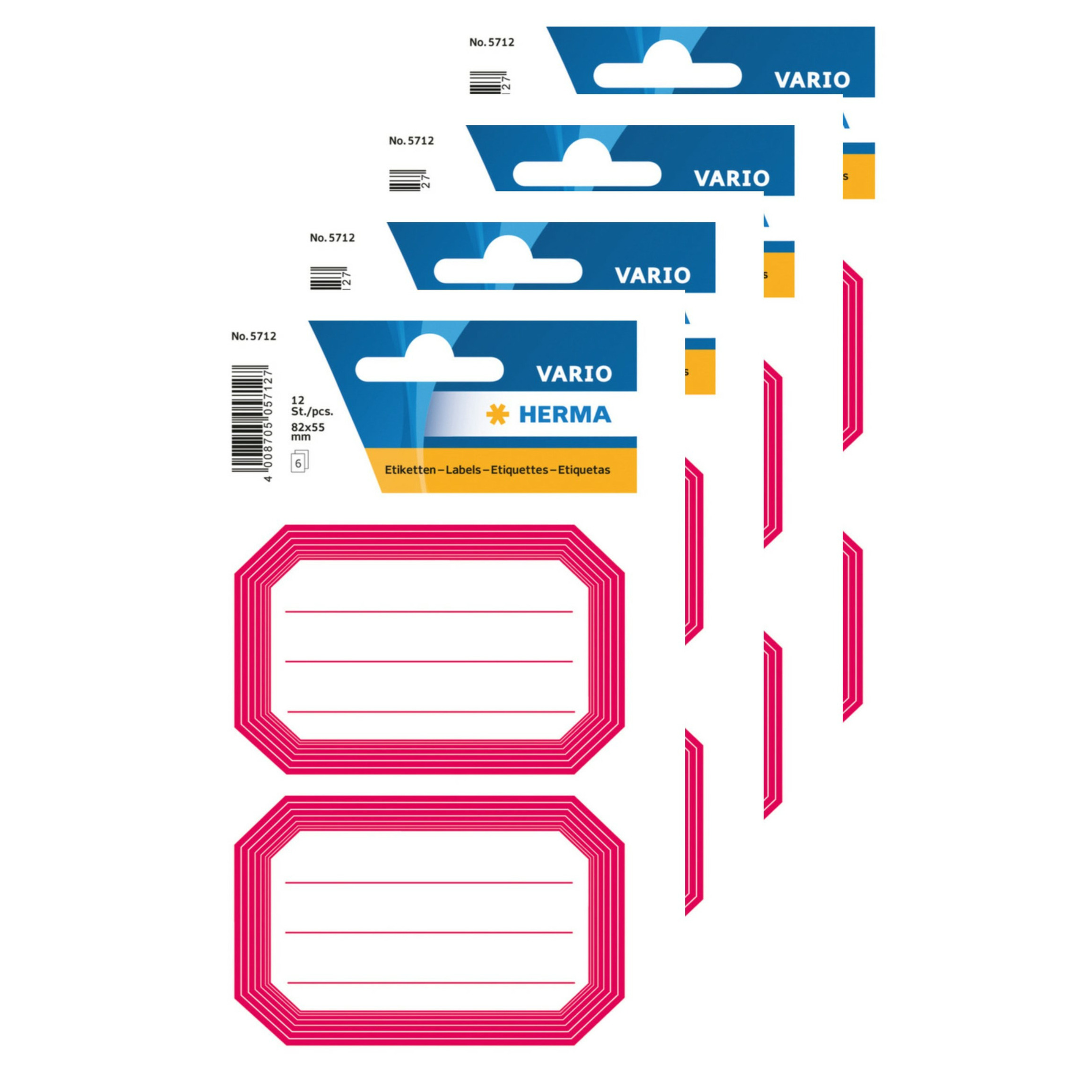 Keuken/voorraadkast etiketten/stickers - 60x - roze/wit -