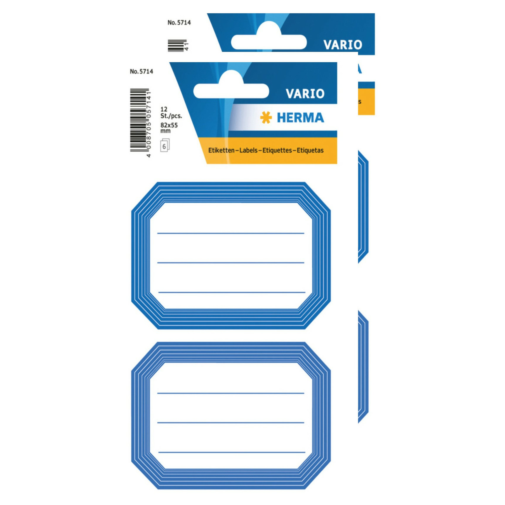 Keuken/voorraadkast etiketten/stickers - 24x - blauw/wit -
