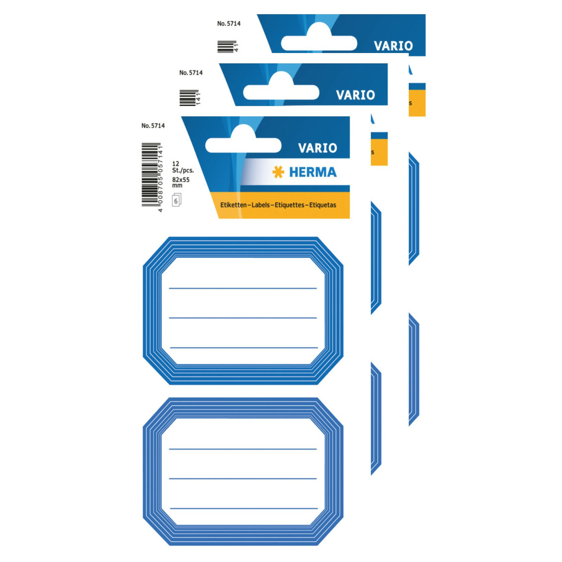Keuken/voorraadkast etiketten/stickers - 36x - blauw/wit -