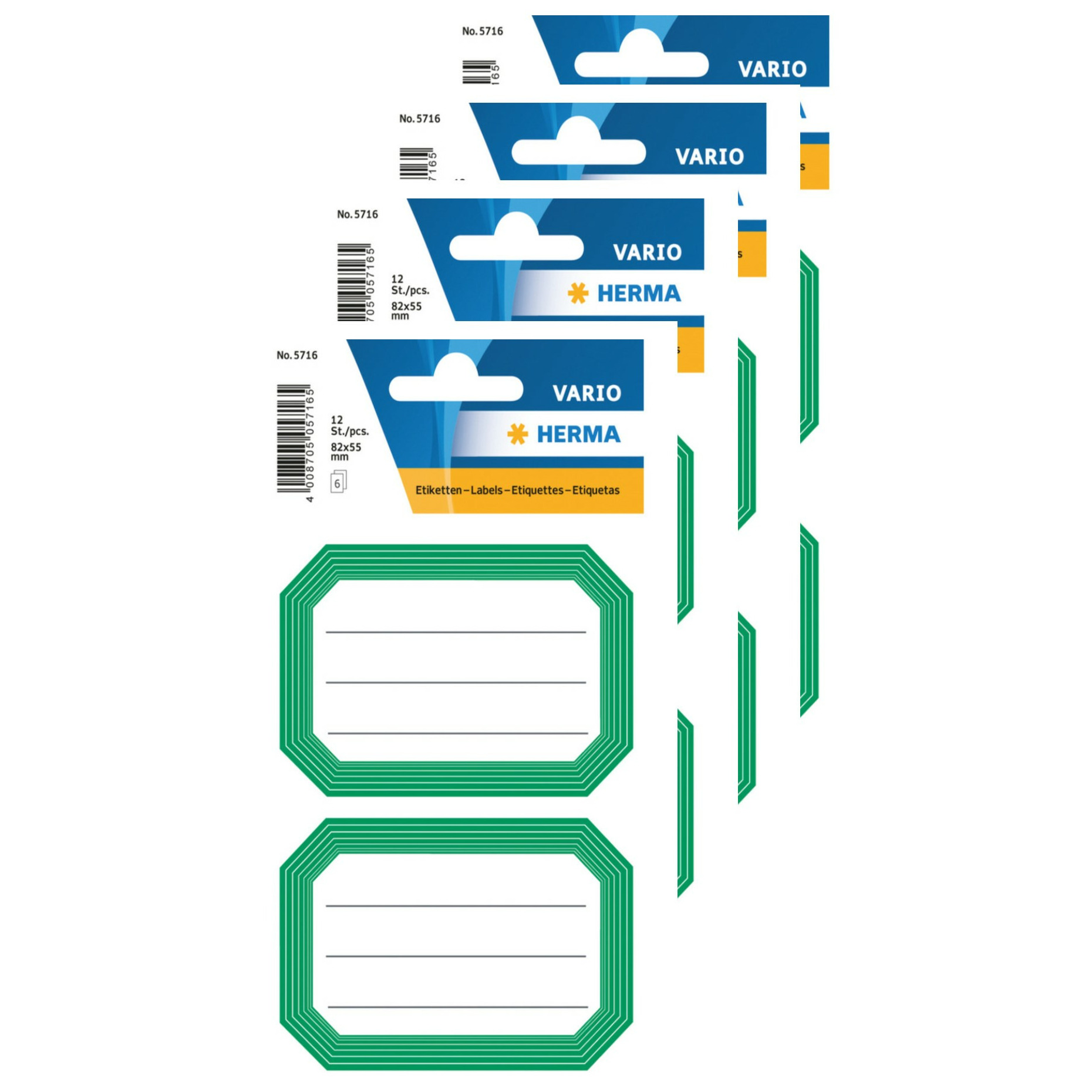 Keuken/voorraadkast etiketten/stickers - 60x - groen/wit -