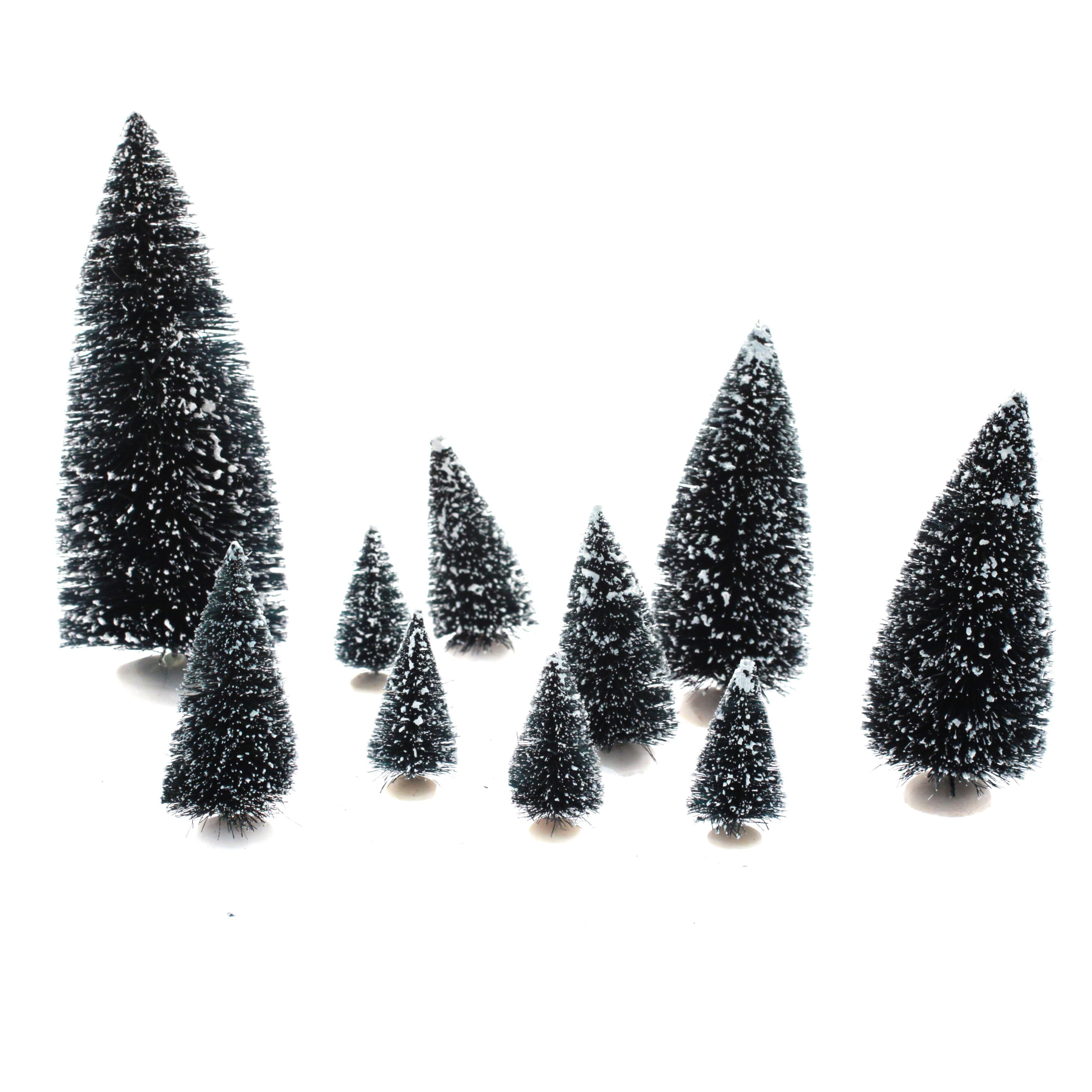 Kerstdorp accessoires - miniatuur boompjes/kerstboompjes - 20x stuks -
