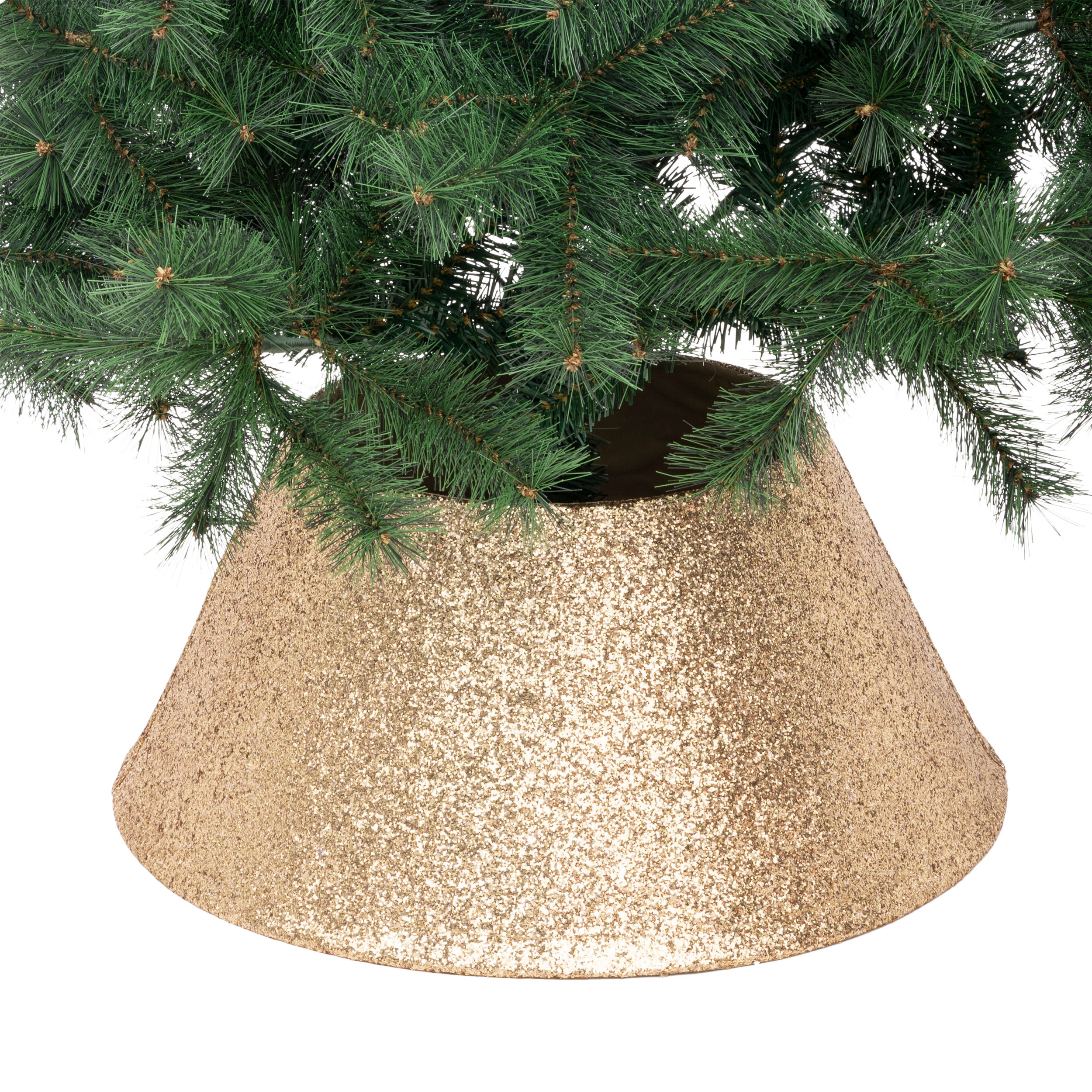 Kerstboomrok - goud - 56 x 32 cm - glitters - voor boom van 180 cm -