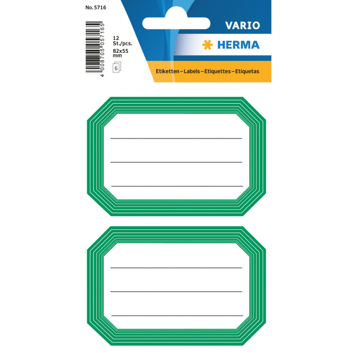 Keuken/voorraadkast etiketten/stickers - 12x - groen/wit -