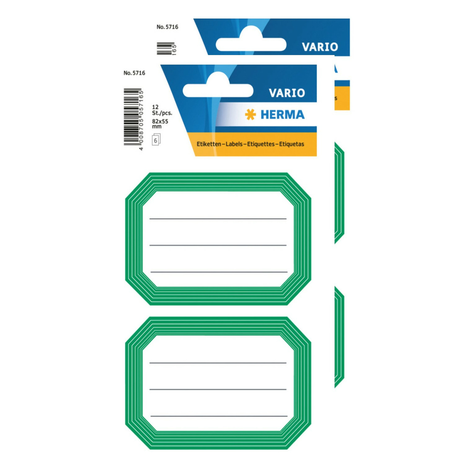 Keuken/voorraadkast etiketten/stickers - 24x - groen/wit -