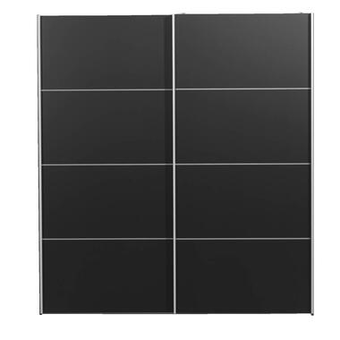 Schuifdeurkast Verona - antraciet - zwart - 200x182x64 cm - Leen Bakker