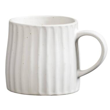 Mok met oor Mila - crème - Stoneware - 340 ml - Leen Bakker