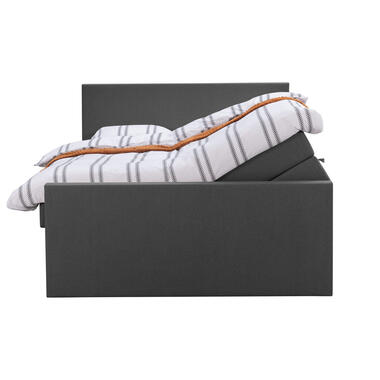 Boxspring met opbergruimte en voetbord Liv egaal - antraciet - 140x200cm - Leen Bakker