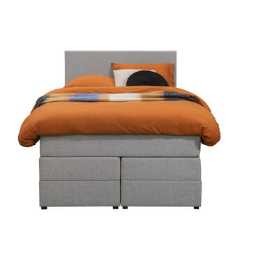 Boxspring met opbergruimte Liv egaal - lichtgrijs - 120x200 cm - Leen Bakker