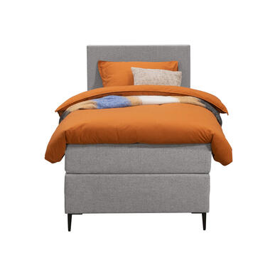 Boxspring Liv egaal - lichtgrijs - 90x200 cm - slanke poot - Leen Bakker