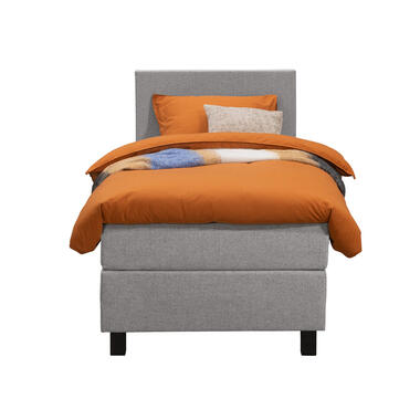 Boxspring Liv egaal - lichtgrijs - 90x200 cm - vierkante poot - Leen Bakker
