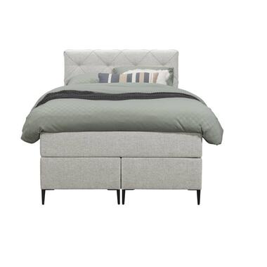 Boxspring Liv geruit - ecru - 120x200 cm - slanke poot - Leen Bakker