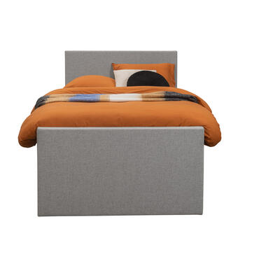 Boxspring met opbergruimte en voetbord Liv egaal - lichtgrijs - 120x200cm - Leen Bakker