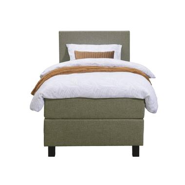 Boxspring Liv egaal - groen - 90x200 cm - vierkante poot - Leen Bakker