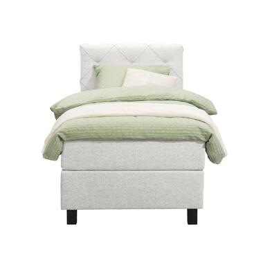 Boxspring Liv geruit - ecru - 90x200 cm - vierkante poot - Leen Bakker