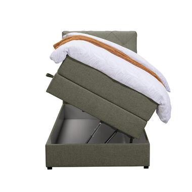 Boxspring met opbergruimte Liv geruit - groen - 90x200 cm - Leen Bakker