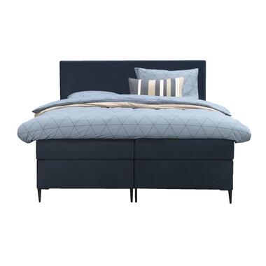 Boxspring Liv egaal - blauw - 160x200 cm - slanke poot - Leen Bakker
