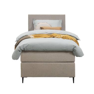 Boxspring Liv egaal - beige - 90x200 cm - slanke poot - Leen Bakker