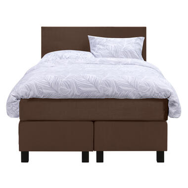 Boxspring Liv egaal - bruin - 120x200 cm - vierkante poot - Leen Bakker