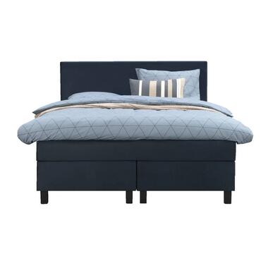Boxspring Liv egaal - blauw - 140x200 cm - vierkante poot - Leen Bakker