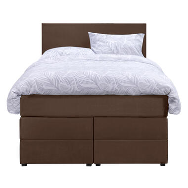 Boxspring met opbergruimte Liv egaal - bruin - 120x200 cm - Leen Bakker