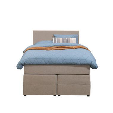 Boxspring met opbergruimte Liv egaal - beige - 120x200 cm - Leen Bakker