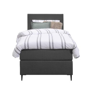 Boxspring Liv egaal - antraciet - 90x200 cm - slanke poot - Leen Bakker