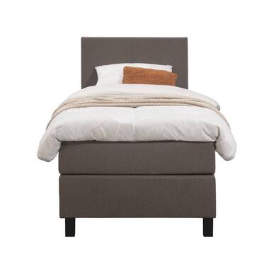Boxspring Liv egaal - donkerbruin - 90x200 cm - vierkante poot - Leen Bakker