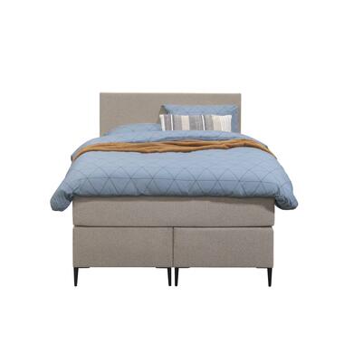 Boxspring Liv egaal - beige - 120x200 cm - slanke poot - Leen Bakker