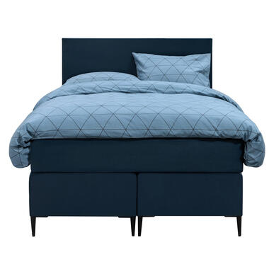 Boxspring Liv egaal - blauw - 120x200 cm - slanke poot - Leen Bakker