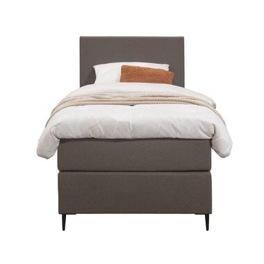 Boxspring Liv egaal - donkerbruin - 90x200 cm - slanke poot - Leen Bakker