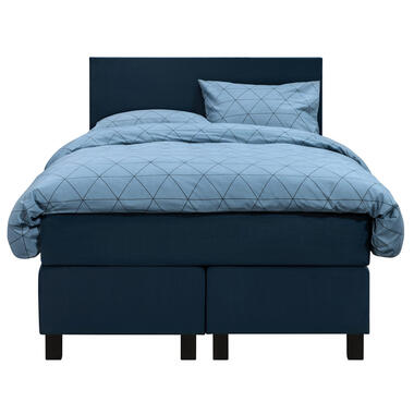 Boxspring Liv egaal - blauw - 120x200 cm - vierkante poot - Leen Bakker