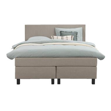 Boxspring Liv egaal - beige - 140x200 cm - vierkante poot - Leen Bakker