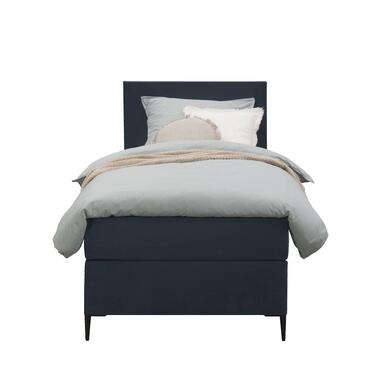 Boxspring Liv egaal - blauw - 90x200 cm - slanke poot - Leen Bakker