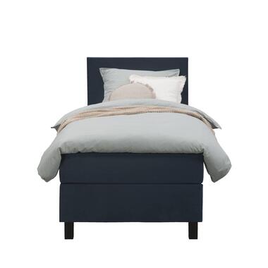 Boxspring Liv egaal - blauw - 90x200 cm - vierkante poot - Leen Bakker