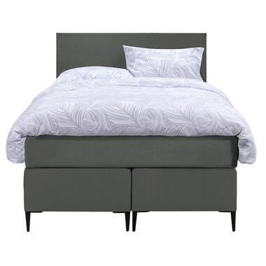Boxspring Liv egaal - grijs - 120x200 cm - slanke poot - Leen Bakker