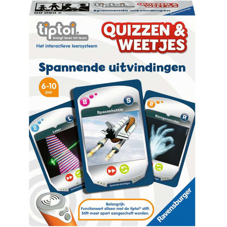 Ravensburger Tiptoi Quizzen & Weetjes: Spannende uitvindingen leerspel Nederlands, 1 - 6 spelers, 15 - 20 minuten, Vanaf 6 jaar